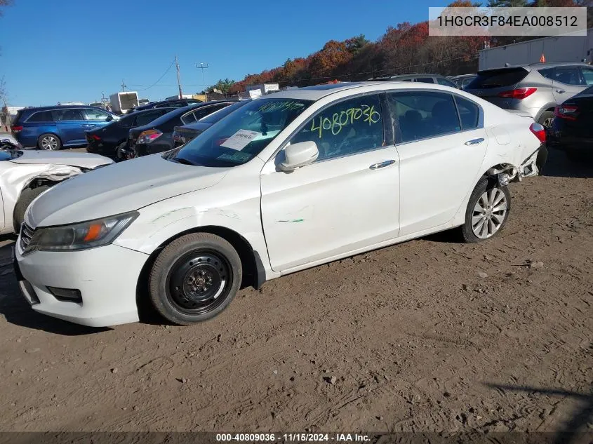 2014 Honda Accord Ex-L V-6 VIN: 1HGCR3F84EA008512 Lot: 40809036