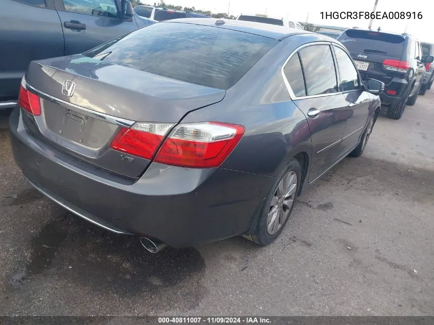 1HGCR3F86EA008916 2014 Honda Accord Ex-L V-6