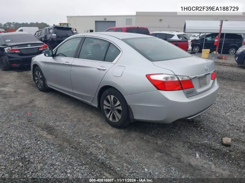 2014 Honda Accord Lx VIN: 1HGCR2F39EA188729 Lot: 40816807