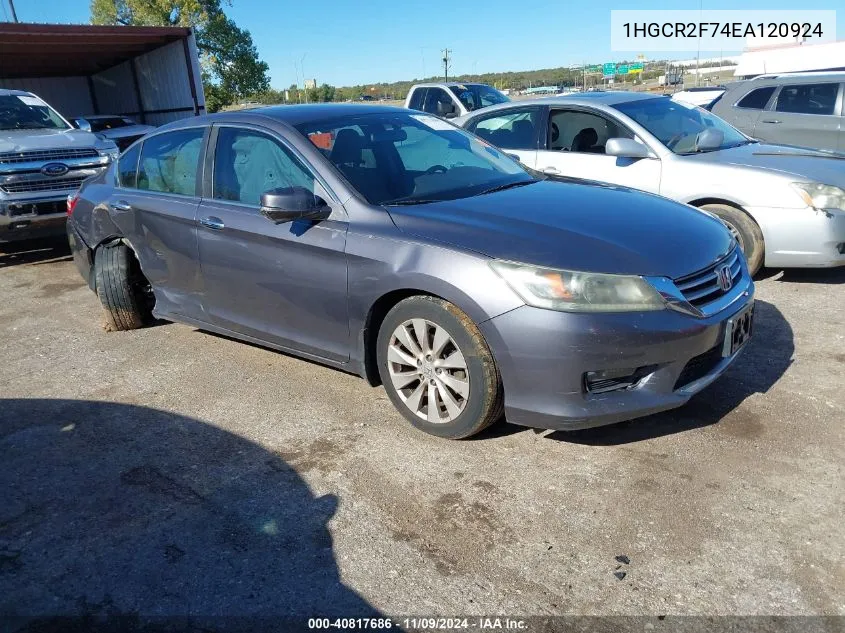 2014 Honda Accord Ex VIN: 1HGCR2F74EA120924 Lot: 40817686