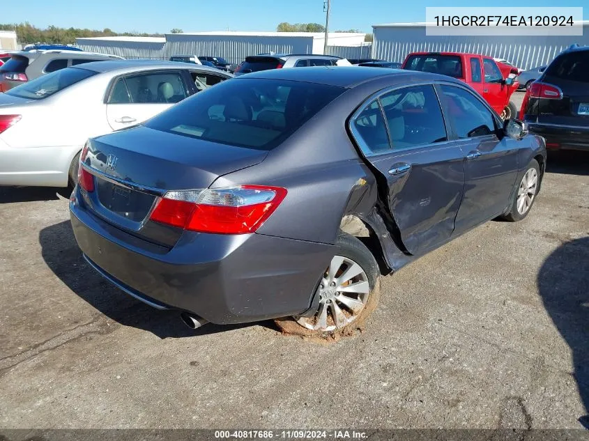 2014 Honda Accord Ex VIN: 1HGCR2F74EA120924 Lot: 40817686