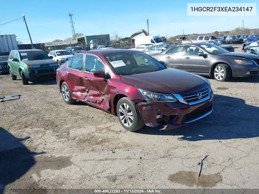 2014 Honda Accord Lx VIN: 1HGCR2F3XEA234147 Lot: 40822283