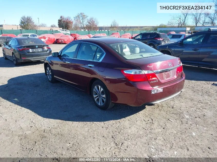 2014 Honda Accord Lx VIN: 1HGCR2F3XEA234147 Lot: 40822283