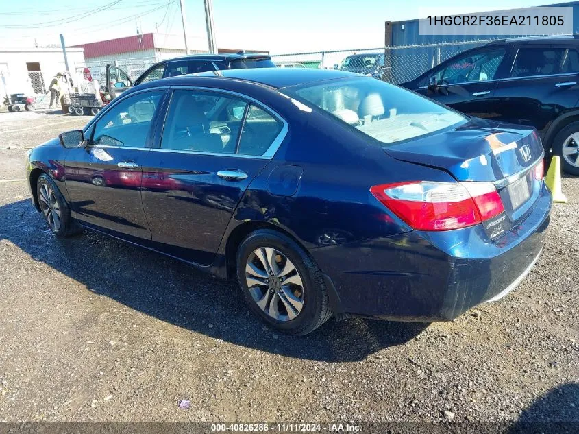 2014 Honda Accord Lx VIN: 1HGCR2F36EA211805 Lot: 40826286