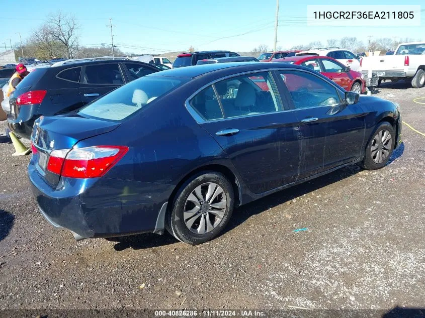 2014 Honda Accord Lx VIN: 1HGCR2F36EA211805 Lot: 40826286