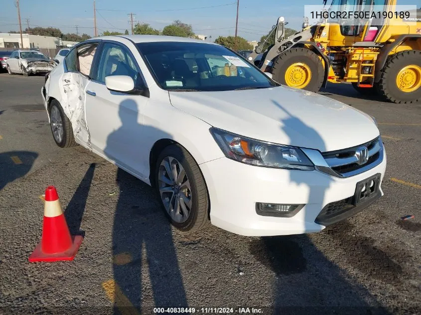 2014 Honda Accord Sport VIN: 1HGCR2F50EA190189 Lot: 40838449