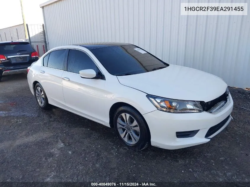 2014 Honda Accord Lx VIN: 1HGCR2F39EA291455 Lot: 40849076