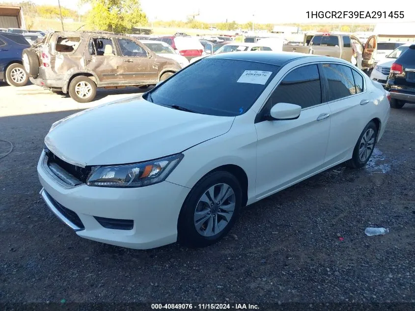 2014 Honda Accord Lx VIN: 1HGCR2F39EA291455 Lot: 40849076