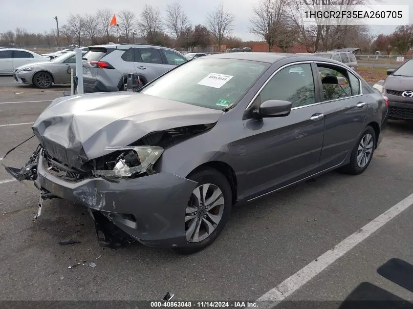 2014 Honda Accord Lx VIN: 1HGCR2F35EA260705 Lot: 40863048