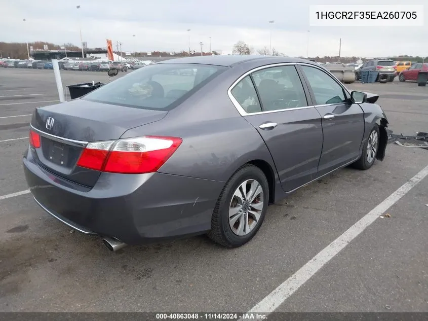 2014 Honda Accord Lx VIN: 1HGCR2F35EA260705 Lot: 40863048