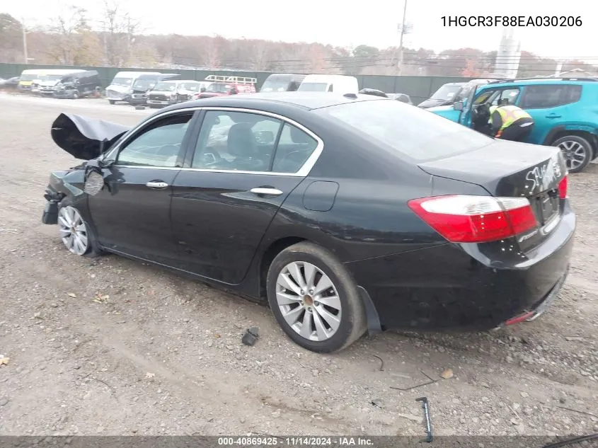 2014 Honda Accord Ex-L V-6 VIN: 1HGCR3F88EA030206 Lot: 40869425