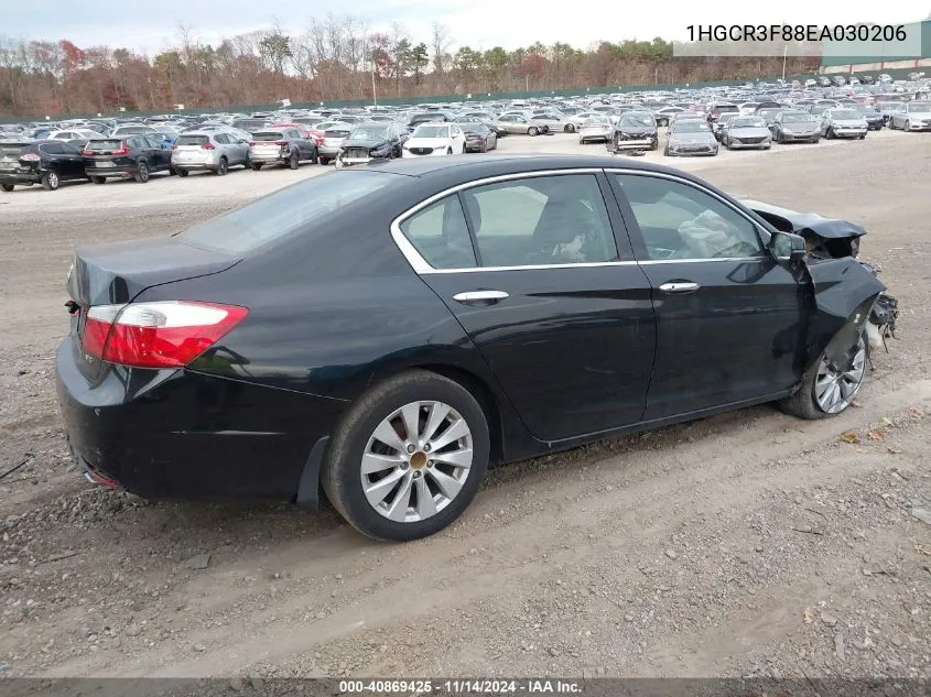 2014 Honda Accord Ex-L V-6 VIN: 1HGCR3F88EA030206 Lot: 40869425