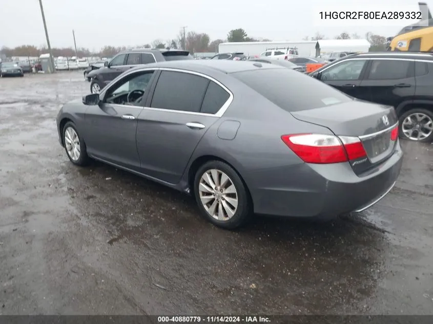 2014 Honda Accord Ex-L VIN: 1HGCR2F80EA289332 Lot: 40880779