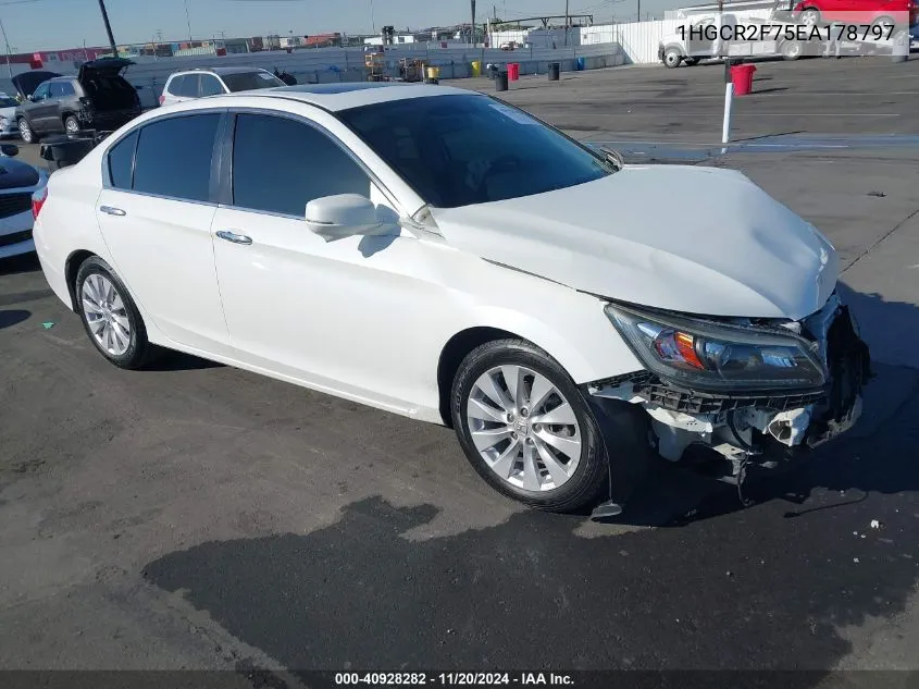 2014 Honda Accord Ex VIN: 1HGCR2F75EA178797 Lot: 40928282