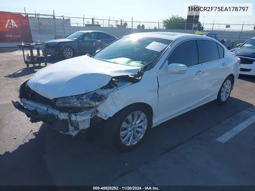 2014 Honda Accord Ex VIN: 1HGCR2F75EA178797 Lot: 40928282