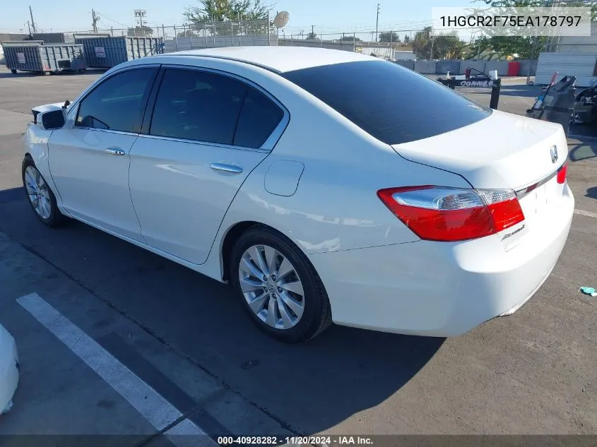 2014 Honda Accord Ex VIN: 1HGCR2F75EA178797 Lot: 40928282