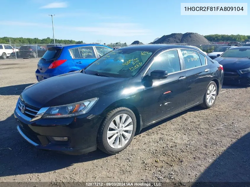 2015 Honda Accord Sedan VIN: 1HGCR2F81FA809104 Lot: 12077212