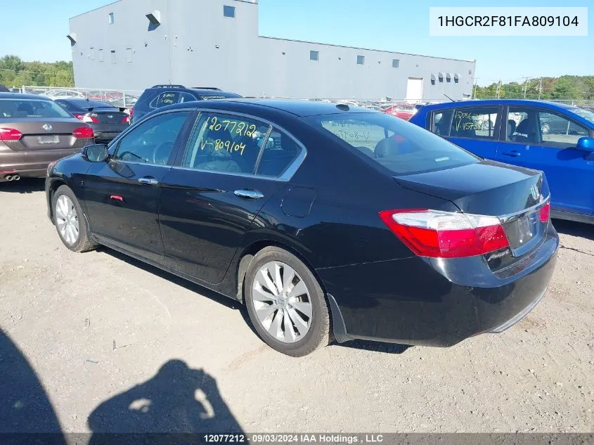 2015 Honda Accord Sedan VIN: 1HGCR2F81FA809104 Lot: 12077212