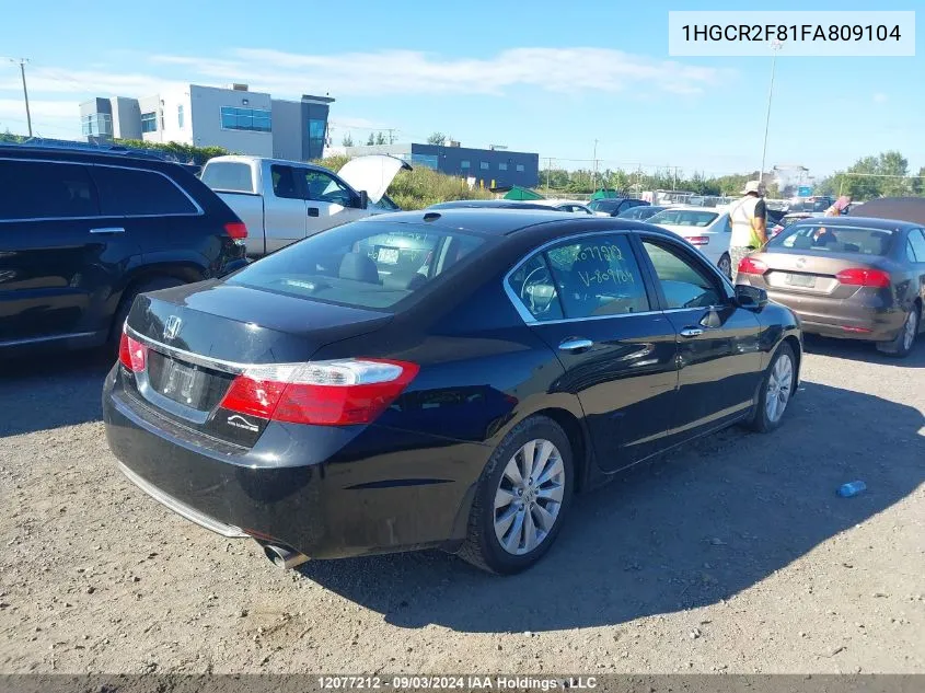 2015 Honda Accord Sedan VIN: 1HGCR2F81FA809104 Lot: 12077212