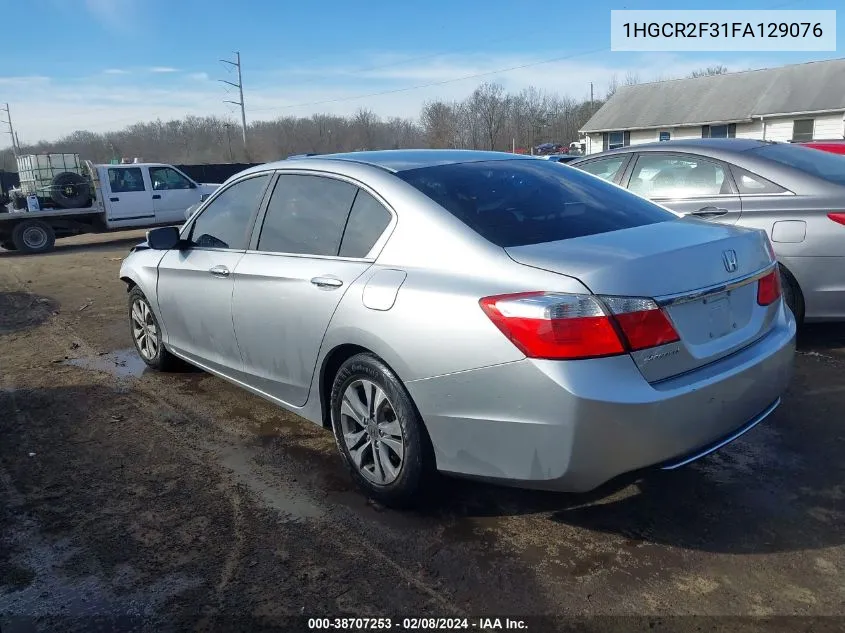 2015 Honda Accord Lx VIN: 1HGCR2F31FA129076 Lot: 38707253