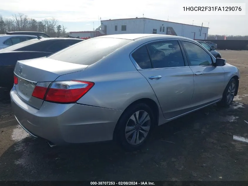 2015 Honda Accord Lx VIN: 1HGCR2F31FA129076 Lot: 38707253