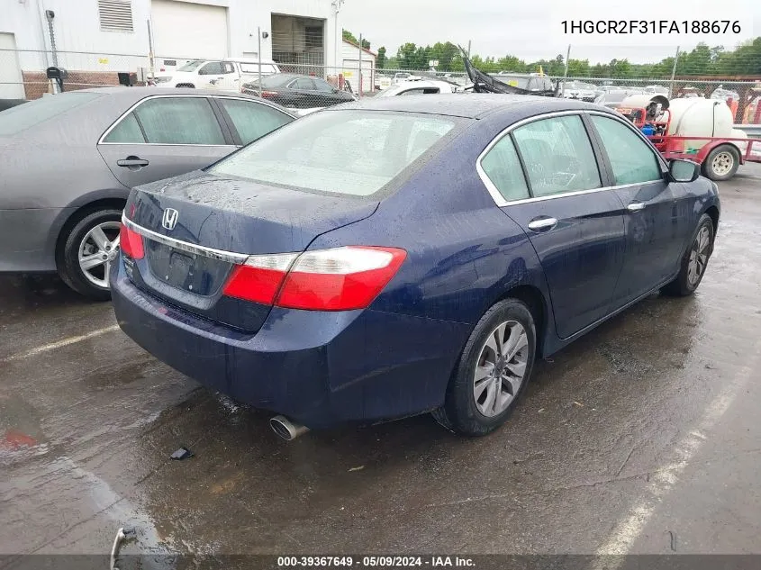 2015 Honda Accord Lx VIN: 1HGCR2F31FA188676 Lot: 39367649