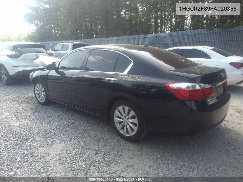 1HGCR2F89FA020358 2015 Honda Accord Ex-L