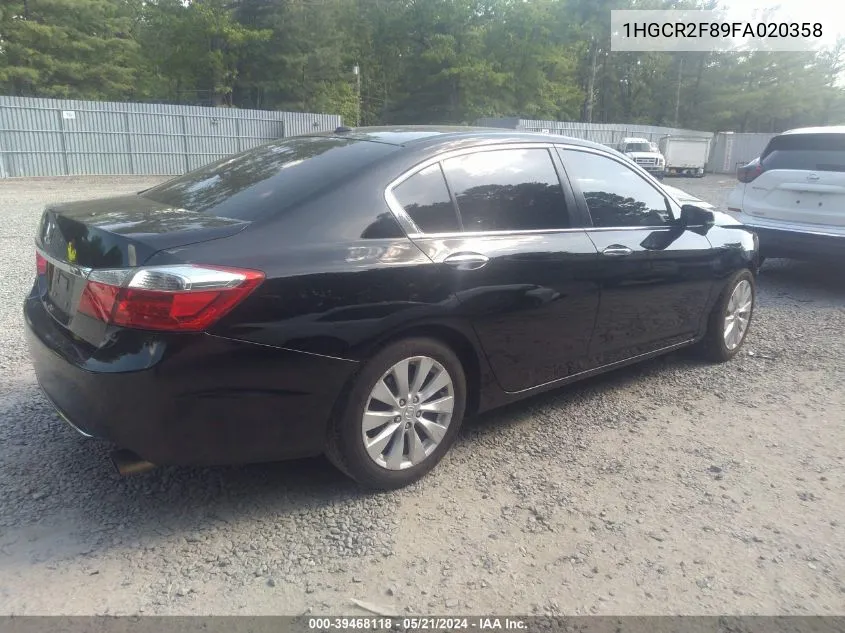 1HGCR2F89FA020358 2015 Honda Accord Ex-L