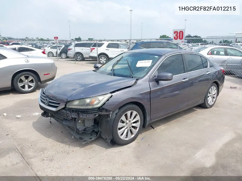 2015 Honda Accord Ex-L VIN: 1HGCR2F82FA012215 Lot: 39478258