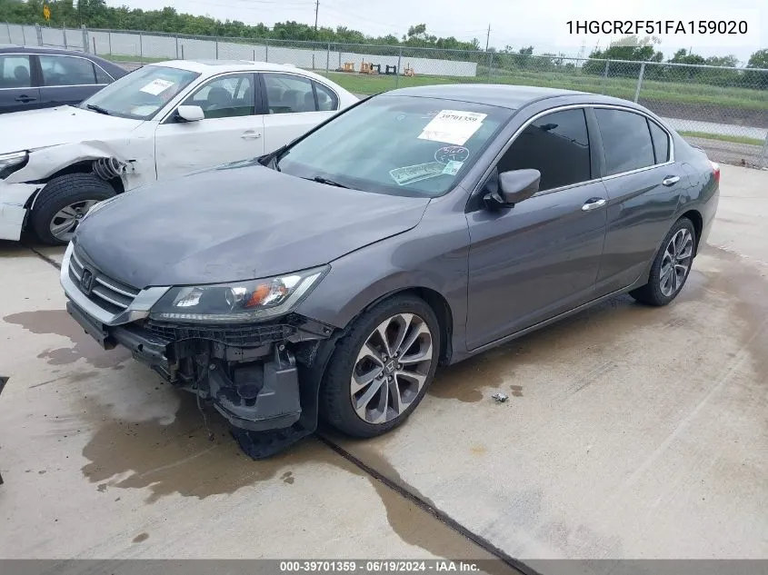 2015 Honda Accord Sport VIN: 1HGCR2F51FA159020 Lot: 39701359