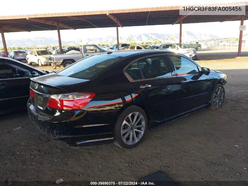 2015 Honda Accord Ex-L V-6 VIN: 1HGCR3F83FA005456 Lot: 39890375