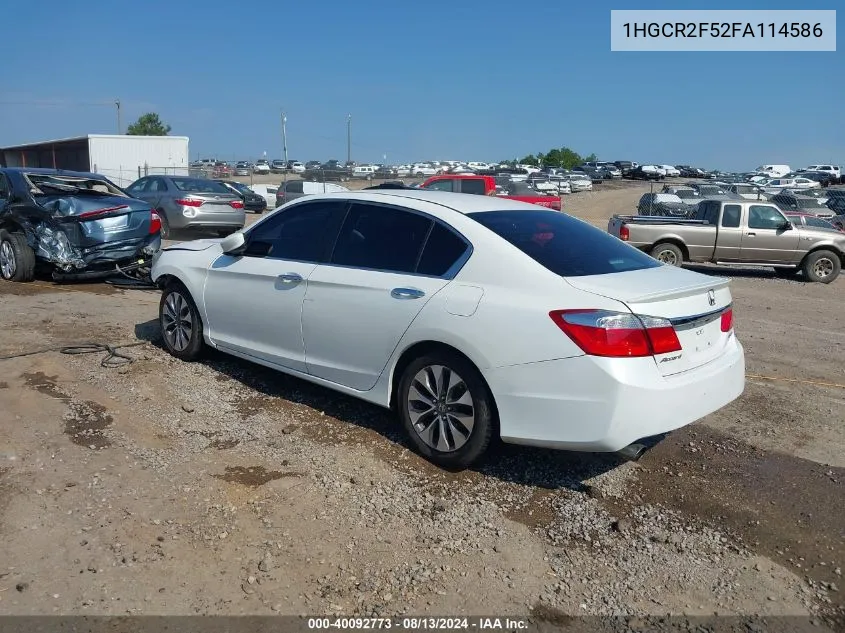 2015 Honda Accord Sport VIN: 1HGCR2F52FA114586 Lot: 40092773