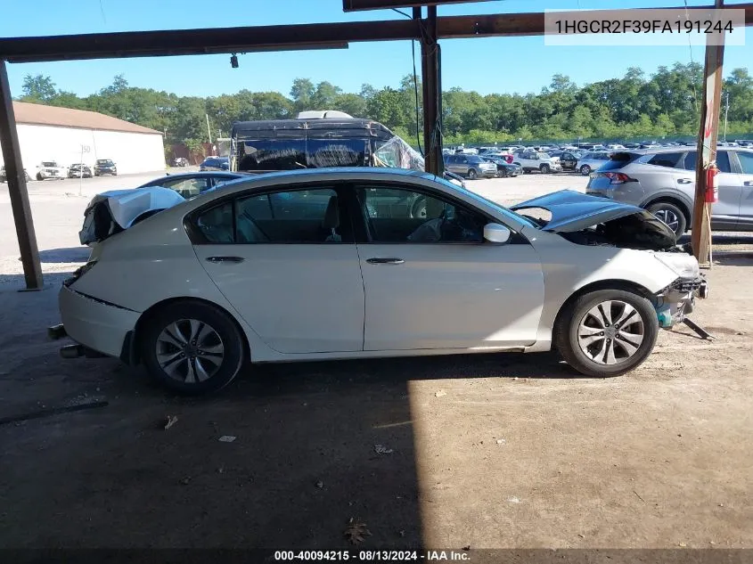 2015 Honda Accord Lx VIN: 1HGCR2F39FA191244 Lot: 40094215