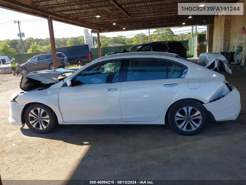 2015 Honda Accord Lx VIN: 1HGCR2F39FA191244 Lot: 40094215