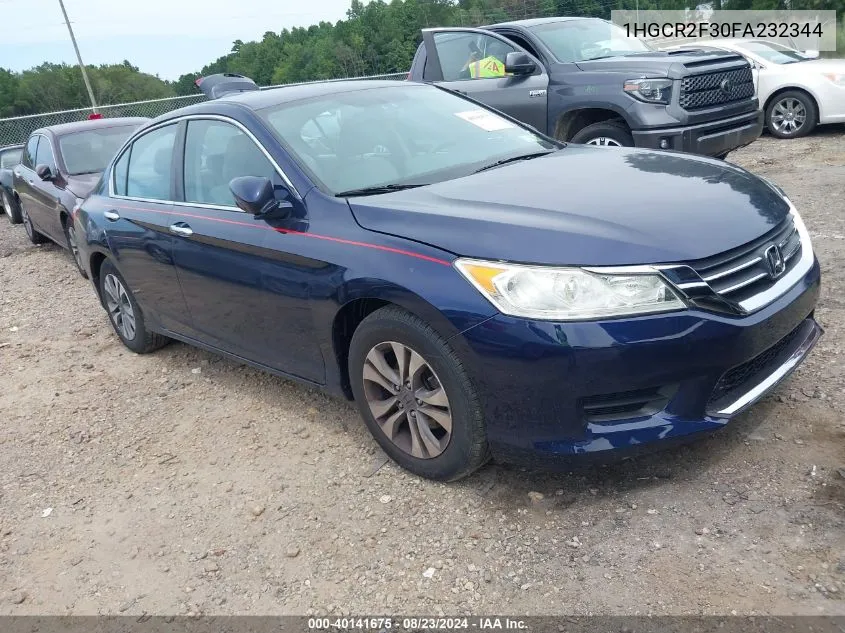 2015 Honda Accord Lx VIN: 1HGCR2F30FA232344 Lot: 40141675