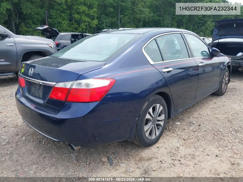 2015 Honda Accord Lx VIN: 1HGCR2F30FA232344 Lot: 40141675