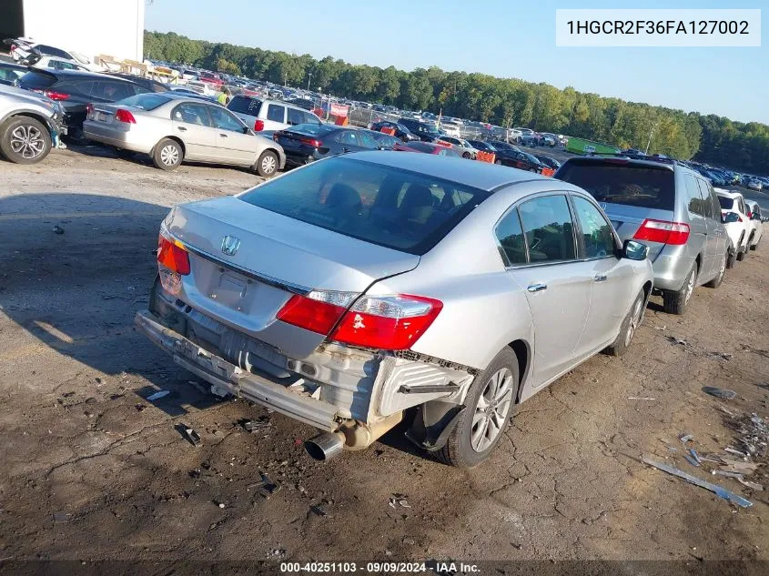 1HGCR2F36FA127002 2015 Honda Accord Lx