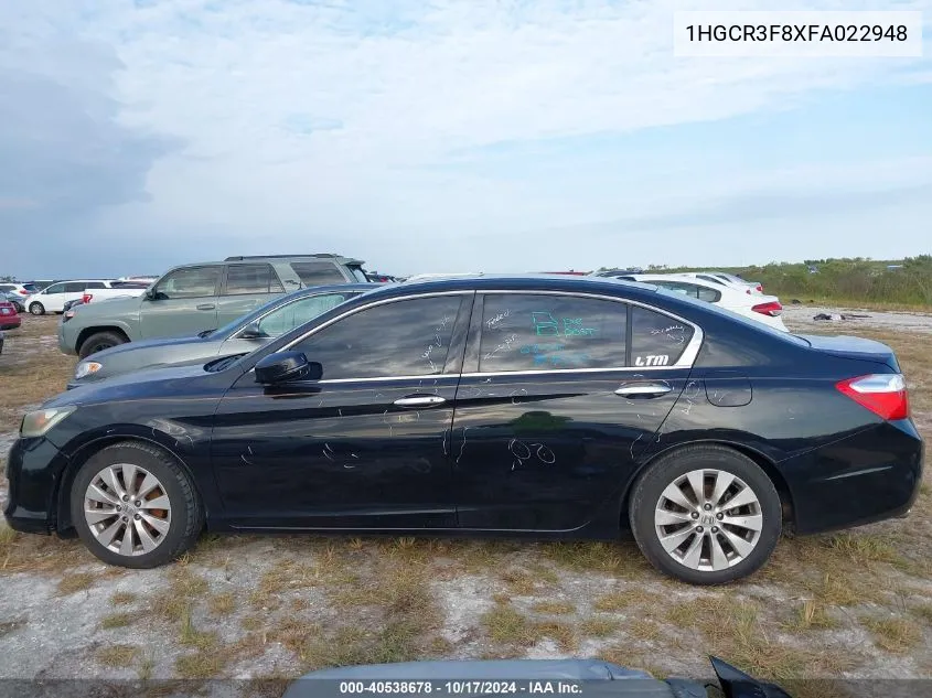 2015 Honda Accord Ex-L V-6 VIN: 1HGCR3F8XFA022948 Lot: 40538678