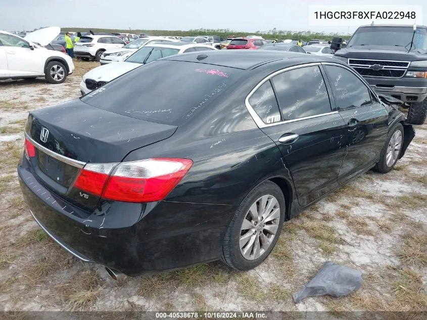 2015 Honda Accord Ex-L V-6 VIN: 1HGCR3F8XFA022948 Lot: 40538678