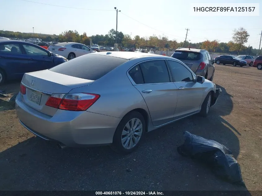 2015 Honda Accord Exl VIN: 1HGCR2F89FA125157 Lot: 40651076