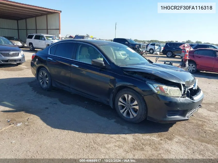 1HGCR2F30FA116318 2015 Honda Accord Lx