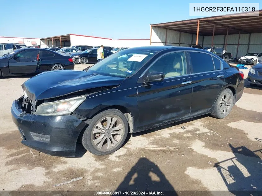 1HGCR2F30FA116318 2015 Honda Accord Lx