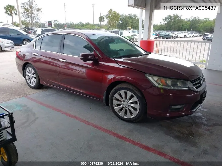 2015 Honda Accord Exl VIN: 1HGCR3F8XFA005437 Lot: 40675230