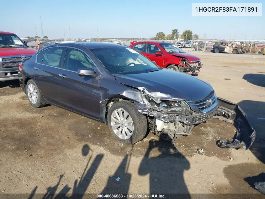 2015 Honda Accord Ex-L VIN: 1HGCR2F83FA171891 Lot: 40686583