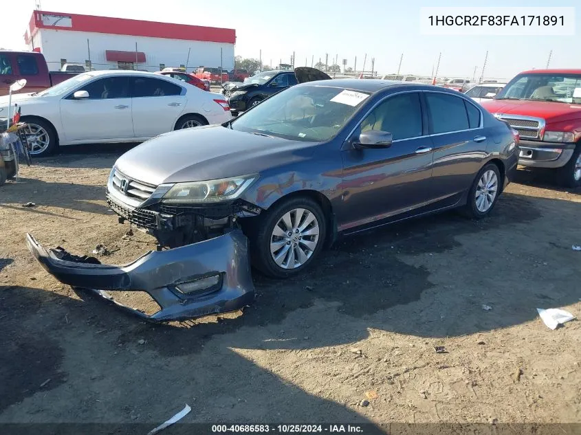 1HGCR2F83FA171891 2015 Honda Accord Ex-L