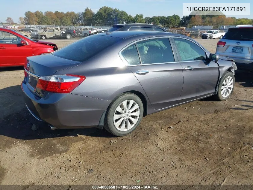 1HGCR2F83FA171891 2015 Honda Accord Ex-L