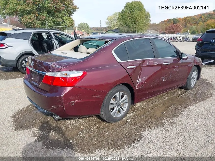 1HGCR2F39FA002141 2015 Honda Accord Lx