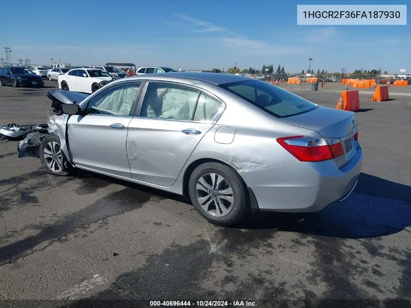 2015 Honda Accord Lx VIN: 1HGCR2F36FA187930 Lot: 40696444