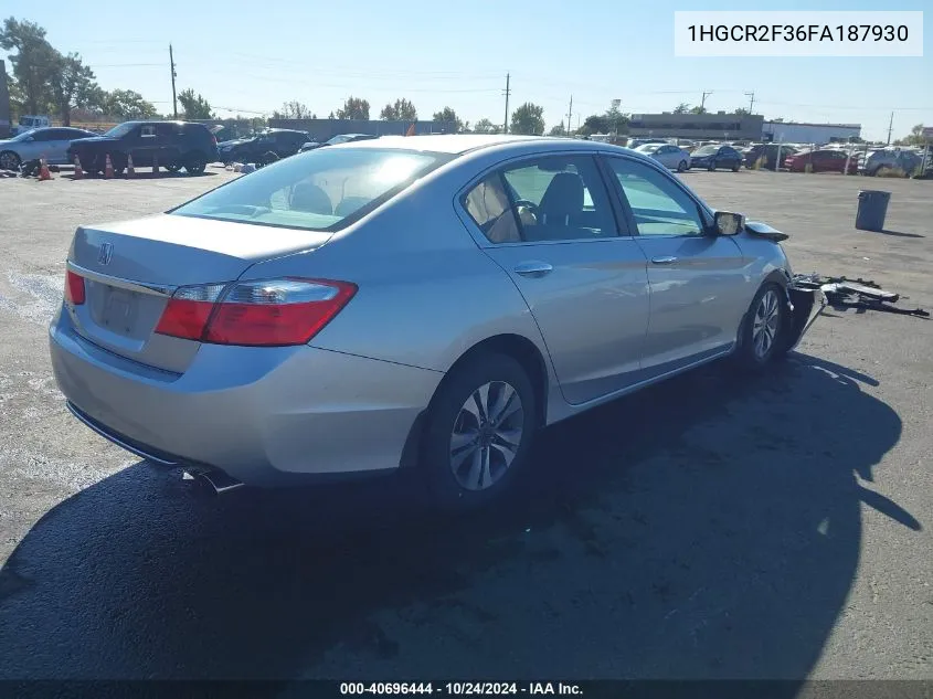 2015 Honda Accord Lx VIN: 1HGCR2F36FA187930 Lot: 40696444