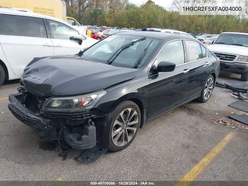 2015 Honda Accord Sport VIN: 1HGCR2F5XFA004000 Lot: 40705086